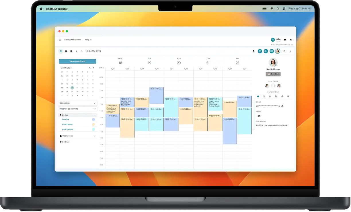 La aplicación de software dental SmileSIM se ejecuta de forma nativa en Apple Macbook